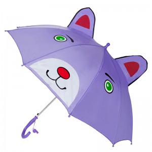 Partihandel metallram paraply djur barn anpassade regn automatiska paraply
