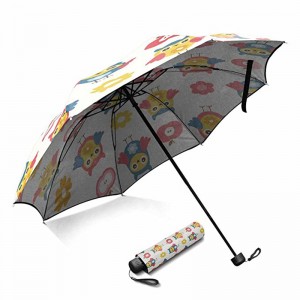 Nyhet standard paraplystorlek anpassad utskrift pongee tyg manuell öppna 3 vikbara paraply