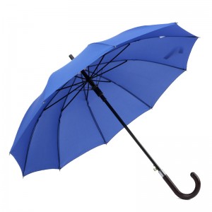 Topp kvalitet billigt pongee tyg plast böjd handtag rakt paraply auto öppna
